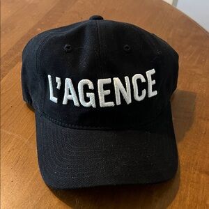 L'AGENCE Black Baseball Cap